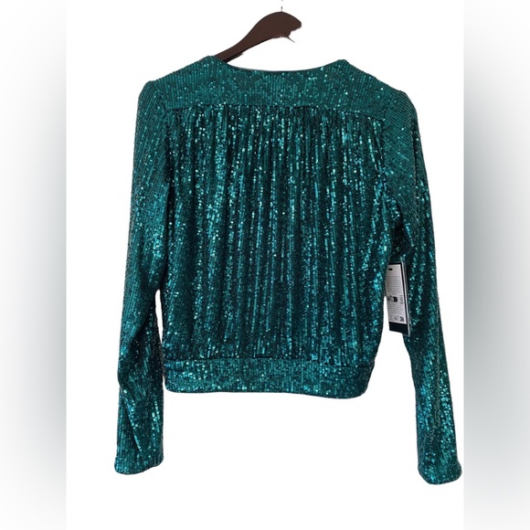 Marciano Emerald Green Sequins Top - Size M - Picture 8 of 9
